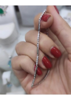 Taşlı ve düz motif gümüş bileklik 