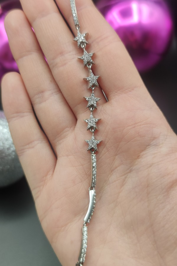 Yıldız motif gümüş bileklik Yıldız motif gümüş bileklik