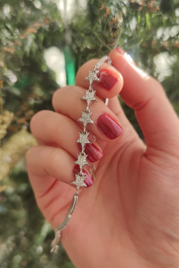 Yıldız motif gümüş bileklik Yıldız motif gümüş bileklik