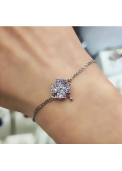Yonca motif gümüş bileklik 
