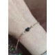 Onix taşlı kalp motif gümüş mini bileklik 