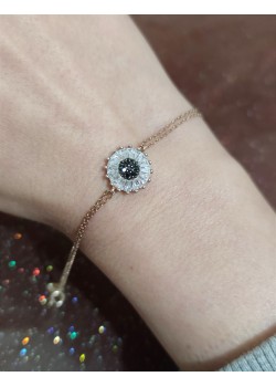 Ortası onix taşlı mini gümüş bileklik 