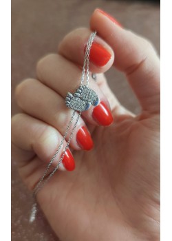 Bebek ayağı motif gümüş bileklik 