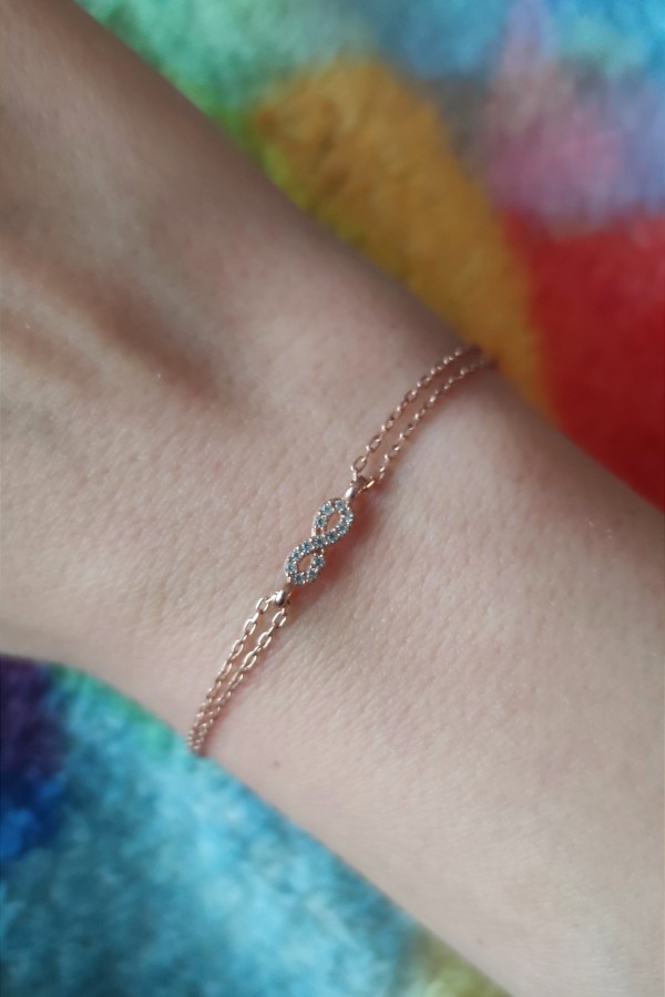 Sonsuzluk motif gümüş mini bileklik Sonsuzluk motif gümüş mini bileklik