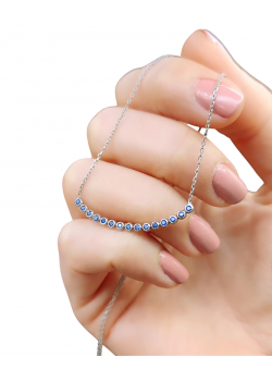 Safir taşlı gümüş kolye 