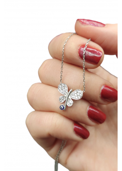 Kelebek motif gümüş mini kolye 