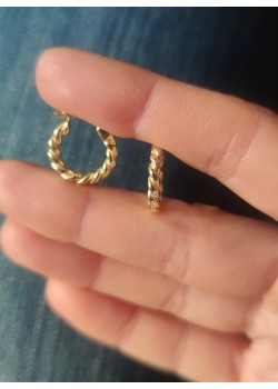 Burgu motif taşsız gümüş halka küpe
