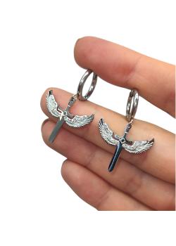 316 l cerrahi çelik melek motif küpe çifti 