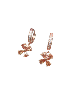 Lab topaz taşlı gümüş küpe çifti