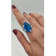 Mavi lab topaz taşlı damla motif gümüş yüzük Mavi lab topaz taşlı damla motif gümüş yüzük