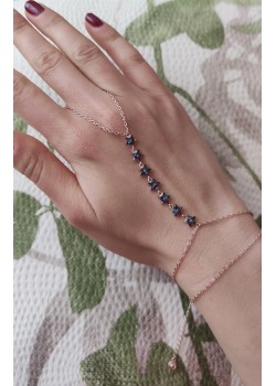 Renkli taşlarla süslü yıldız motif gümüş şahmeran 