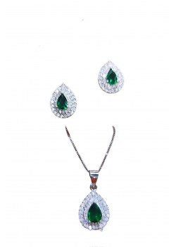 Peridot taşlı gümüş set