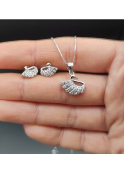 Kuğu motif gümüş set