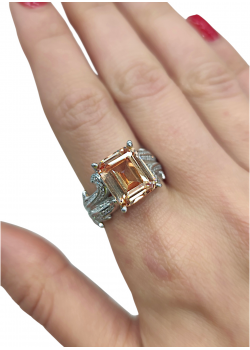 Lab topaz taşlı gümüş yüzük