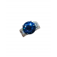 Mozanite ve London Blue Topaz taşlı gümüş yüzük
