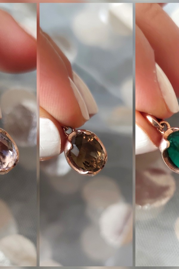 Doğal taşlı mini oval motif gümüş kolye ucu serisi Doğal taşlı mini oval motif gümüş kolye ucu serisi