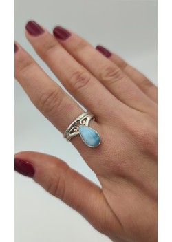 Larimar taşlı gümüş yüzük