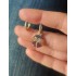 Tek tarafı palmiye motif gümüş halka küpe