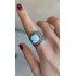 Larimar taşlı büyük boy gümüş yüzük