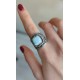Larimar taşlı büyük boy gümüş yüzük Larimar taşlı büyük boy gümüş yüzük