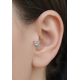 Tragus Bölgesi İçin Kelebek Motif Çelik Halka Küpe (adet)-BEYAZ