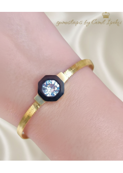 316 L Cerrahi Çelik Ortası Siyah Bileklik 