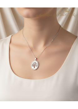 316 L Cerrahi Çelik Hayat Ağacı Motif Kolye 