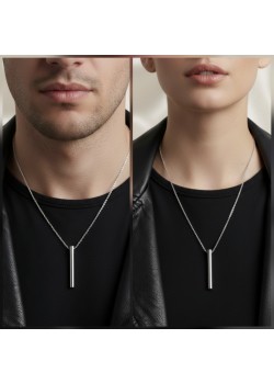 316 L Çubuk Motif  Çelik Kolye