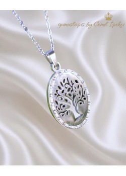 316 L Cerrahi Çelik Hayat Ağacı Motif Kolye 