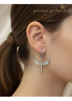 316 l Cerrahi Çelik Melek Motif Küpe Çifti 