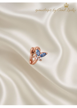 Tragus Bölgesi İçin Kelebek Motif Çelik Halka Küpe (adet)-ROSE