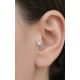Tragus Bölgesi İçin Kelebek Motif Çelik Halka Küpe (adet)-BEYAZ