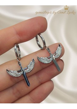 316 l Cerrahi Çelik Melek Motif Küpe Çifti 