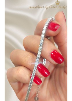 Baget Taşlı Tamtur Gümüş Bileklik