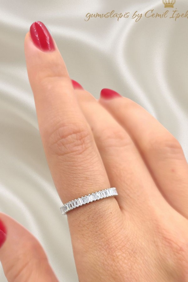 Baget Taşlı Tamtur Gümüş Yüzük