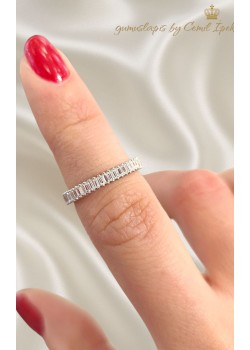 Baget Taşlı Tamtur Gümüş Yüzük