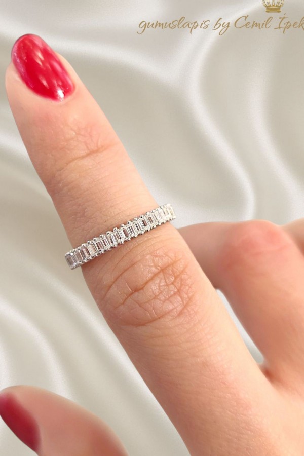 Baget Taşlı Tamtur Gümüş Yüzük