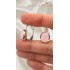 Pembe Kuvars Taşlı İri Motif Gümüş Küpe Çifti (rose)