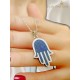 Fatıma Ana Motif Lapis Taşlı Gümüş Kolye