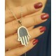 Fatıma Ana Motif Lapis Taşlı Gümüş Kolye