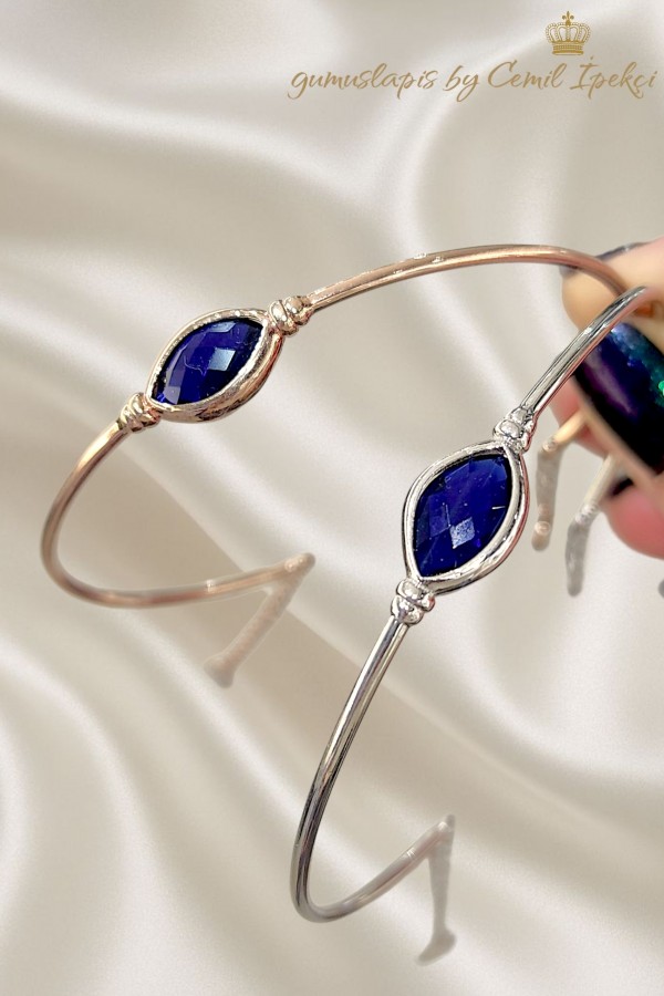 Safir Taşlı Gümüş Bilezik Serisi 