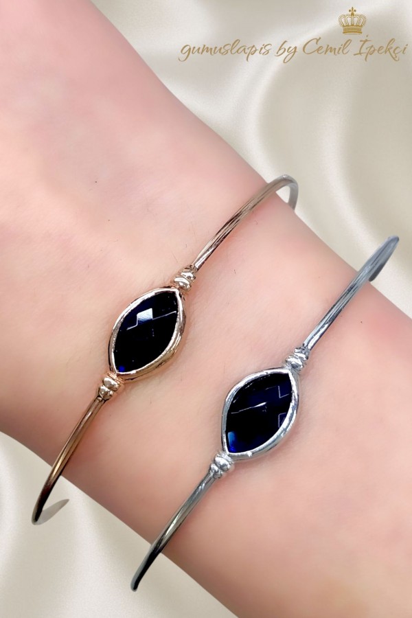 Safir Taşlı Gümüş Bilezik Serisi 