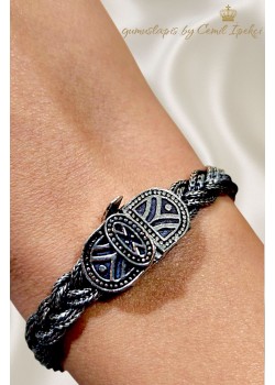 Bali Elişi Kalın Taşsız Gümüş Bileklik