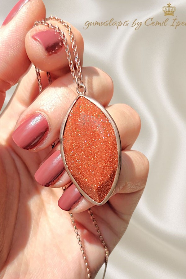 Yıldız Taşı Taşlı Gümüş Rose Kolye 