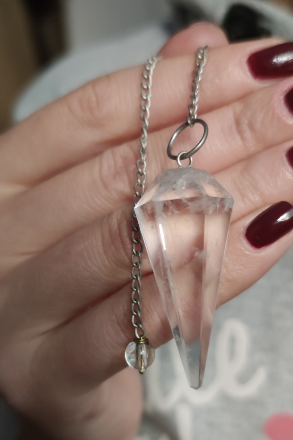 Kristal Kuvars Taşlı Gümüş Başlı Pandül