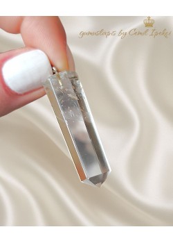 Beyaz Kuvars Taşlı Gümüş Kolye Ucu