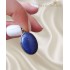 Lapis Taşlı Oval Motif Gümüş Kolye Ucu