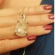 Rutil Kuvars Taşlı Gümüş Kolye Ucu 
