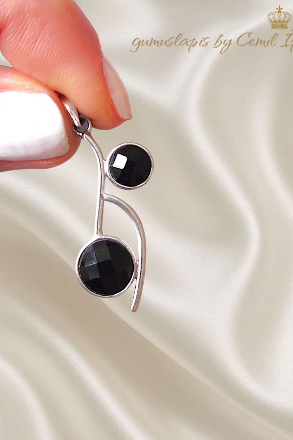 Onix Taşlı Gümüş Mini Kolye Ucu