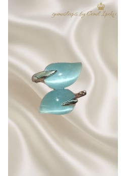 İkili Kedigözü Taşlı Gümüş Yüzük